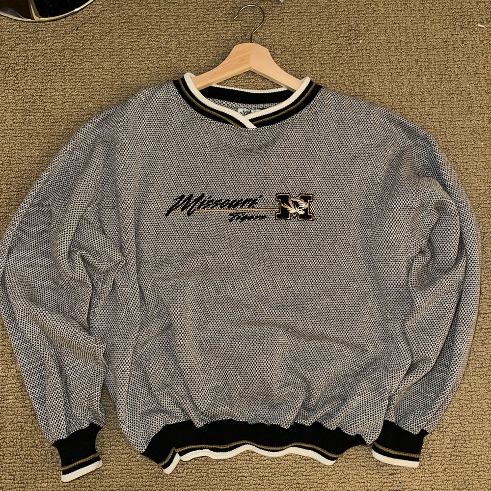 Vintage Missouri Tigers Black and White Sweater